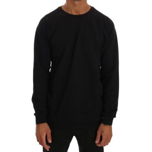 Daniele Alessandrini Eleganter schwarzer Baumwollpullover mit Rundhalsausschnitt