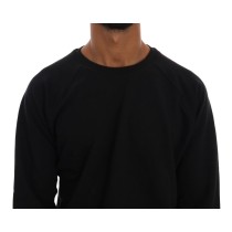 Daniele Alessandrini Eleganter schwarzer Baumwollpullover mit Rundhalsausschnitt