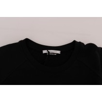 Daniele Alessandrini Eleganter schwarzer Baumwollpullover mit Rundhalsausschnitt