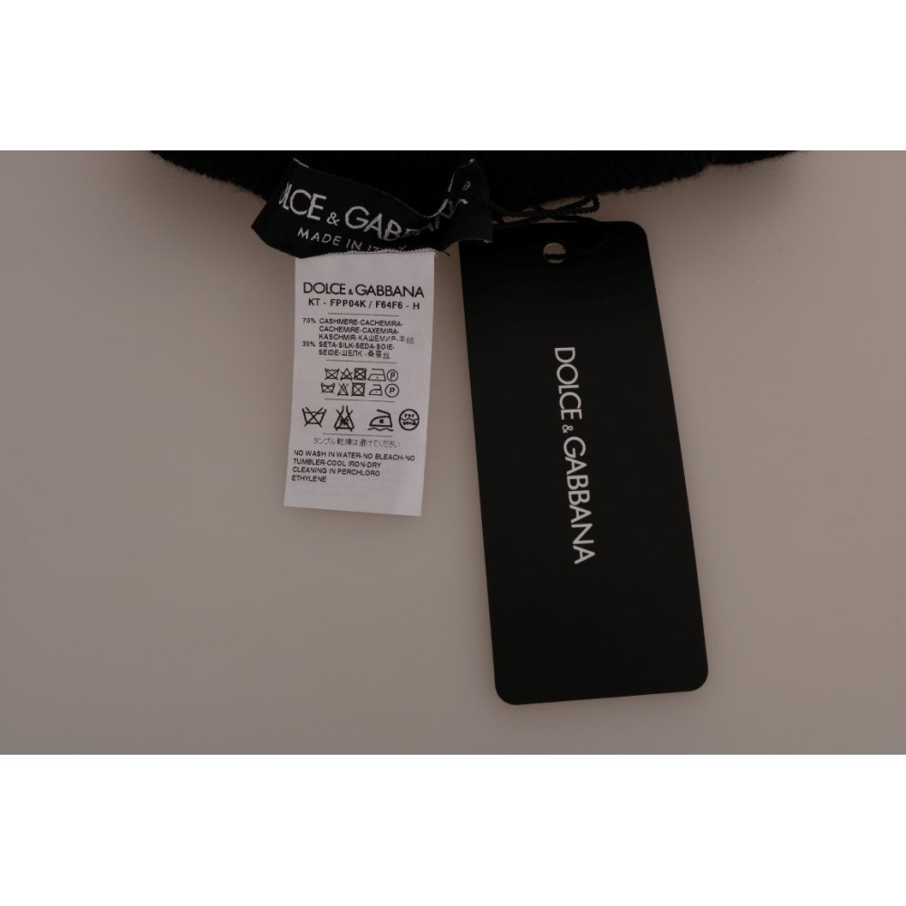 Dolce & Gabbana Elegante Schwarze Kaschmir-Seiden-Stretch-Hose