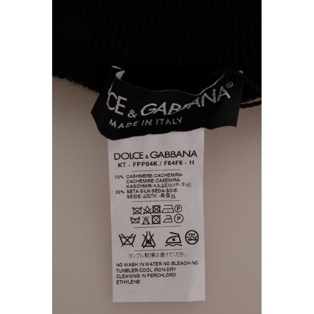 Dolce & Gabbana Elegante Schwarze Kaschmir-Seiden-Stretch-Hose