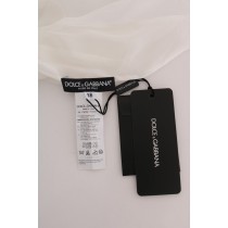 Dolce & Gabbana Elegante Weiße Seidenbluse mit Gänseblümchen