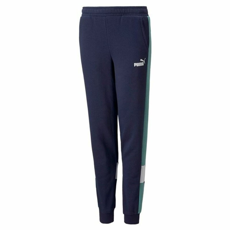 Pantalons de Survêtement pour Enfants Puma Essential+ Colorblock B Bleu foncé