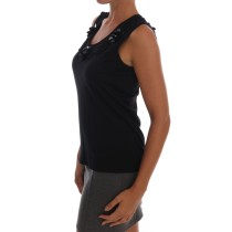 Dolce & Gabbana Schwarze florale Cami-Bluse mit Pailletten