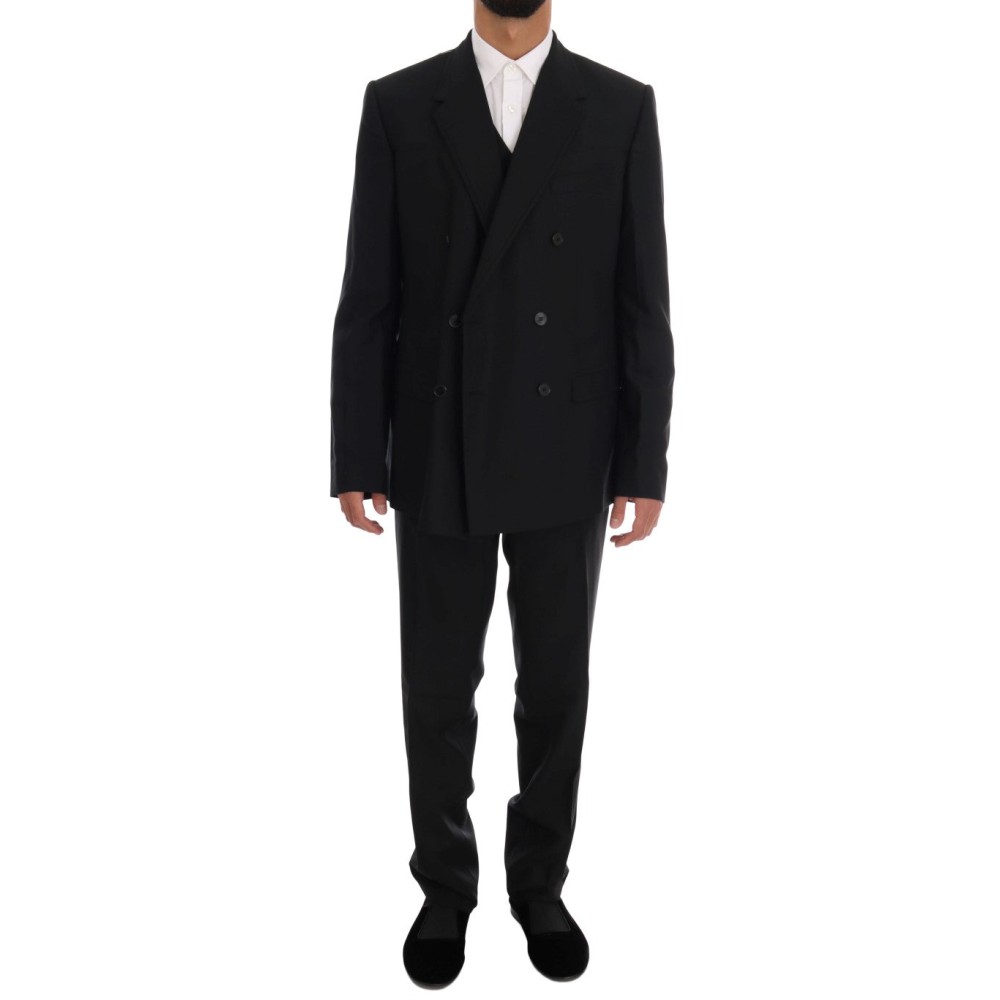 Dolce & Gabbana Eleganter dreiteiliger Anzug aus schwarzer Wolle