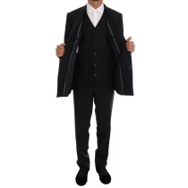 Dolce & Gabbana Eleganter dreiteiliger Anzug aus schwarzer Wolle