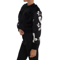 Dolce & Gabbana Jacke aus Wollmantel mit Blumenstickerei und Kristall