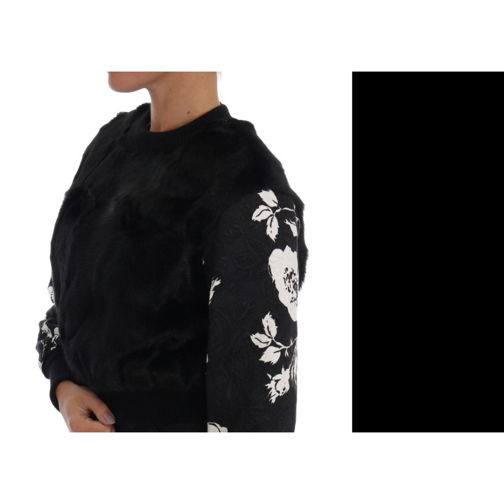 Dolce & Gabbana Jacke aus Wollmantel mit Blumenstickerei und Kristall