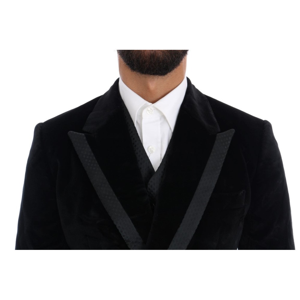Dolce & Gabbana Schwarzer Pullover mit Blumenbrokat und Pelz