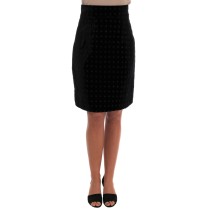 Dolce & Gabbana Barock bestickter Bleistiftrock aus Samt