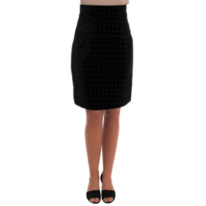 Dolce & Gabbana Barock bestickter Bleistiftrock aus Samt