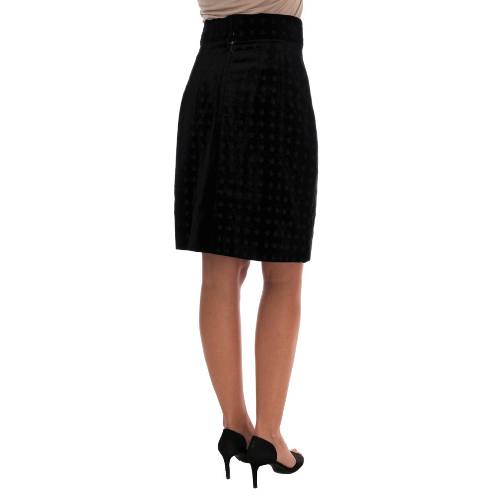 Dolce & Gabbana Barock bestickter Bleistiftrock aus Samt