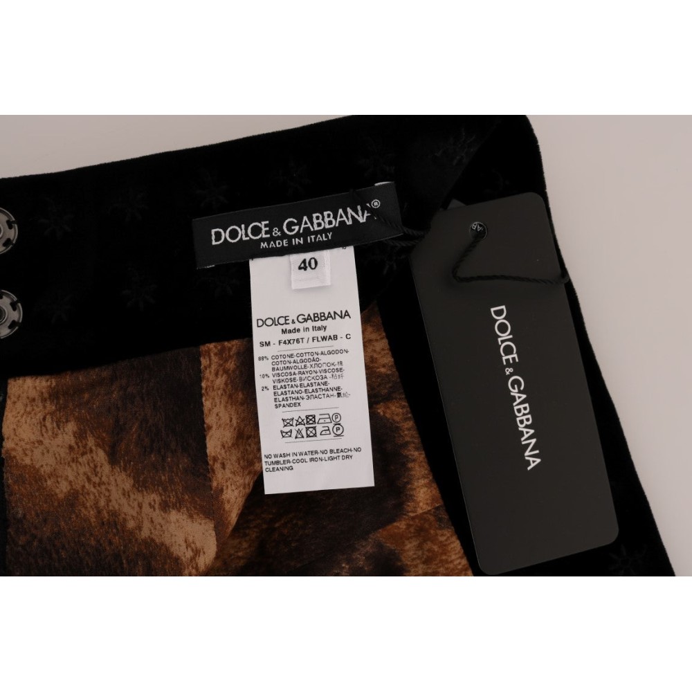 Dolce & Gabbana Barock bestickter Bleistiftrock aus Samt