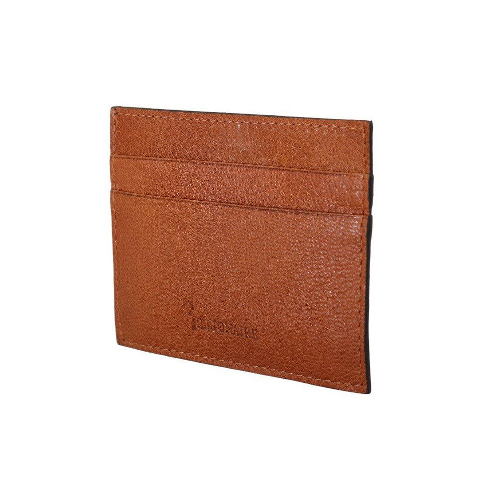 Billionaire Italian Couture Elegante Brieftasche für Männer aus Leder in Braun