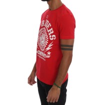 Frankie Morello Schickes Rotes \'RIDERS\' Motiv Rundhals T-Shirt