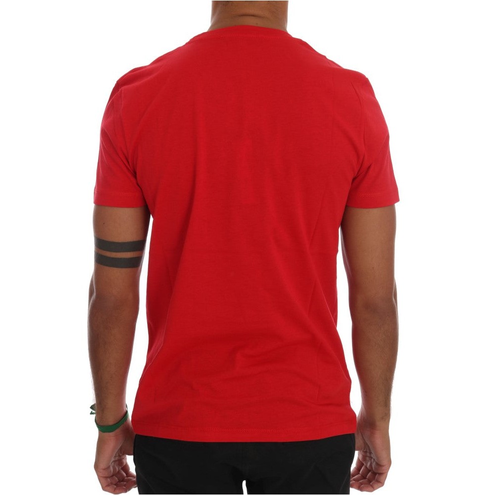 Frankie Morello Schickes Rotes \'RIDERS\' Motiv Rundhals T-Shirt