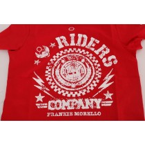 Frankie Morello Schickes Rotes \'RIDERS\' Motiv Rundhals T-Shirt