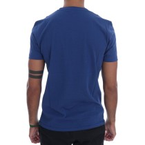 Frankie Morello Stilvolles blaues Reiter-Motiv Baumwoll-T-Shirt