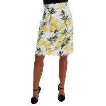 Dolce & Gabbana Zitronenprint Fransen-Bleistiftrock