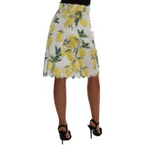 Dolce & Gabbana Zitronenprint Fransen-Bleistiftrock