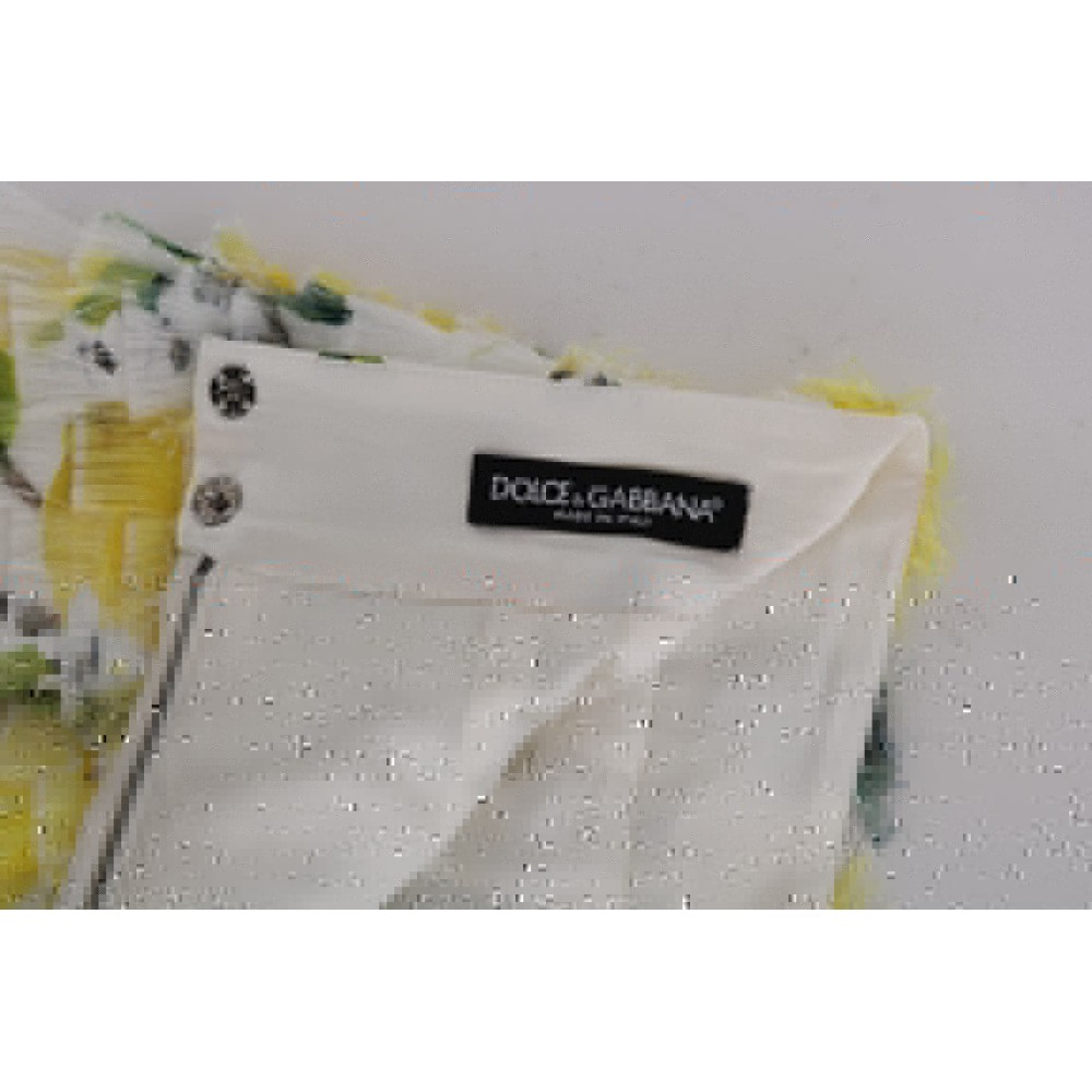 Dolce & Gabbana Zitronenprint Fransen-Bleistiftrock