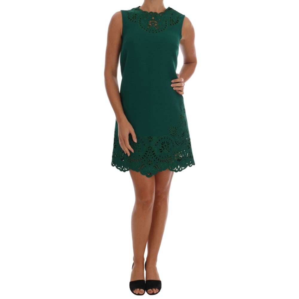 Dolce & Gabbana Elegantes grünes Etuikleid in A-Linie