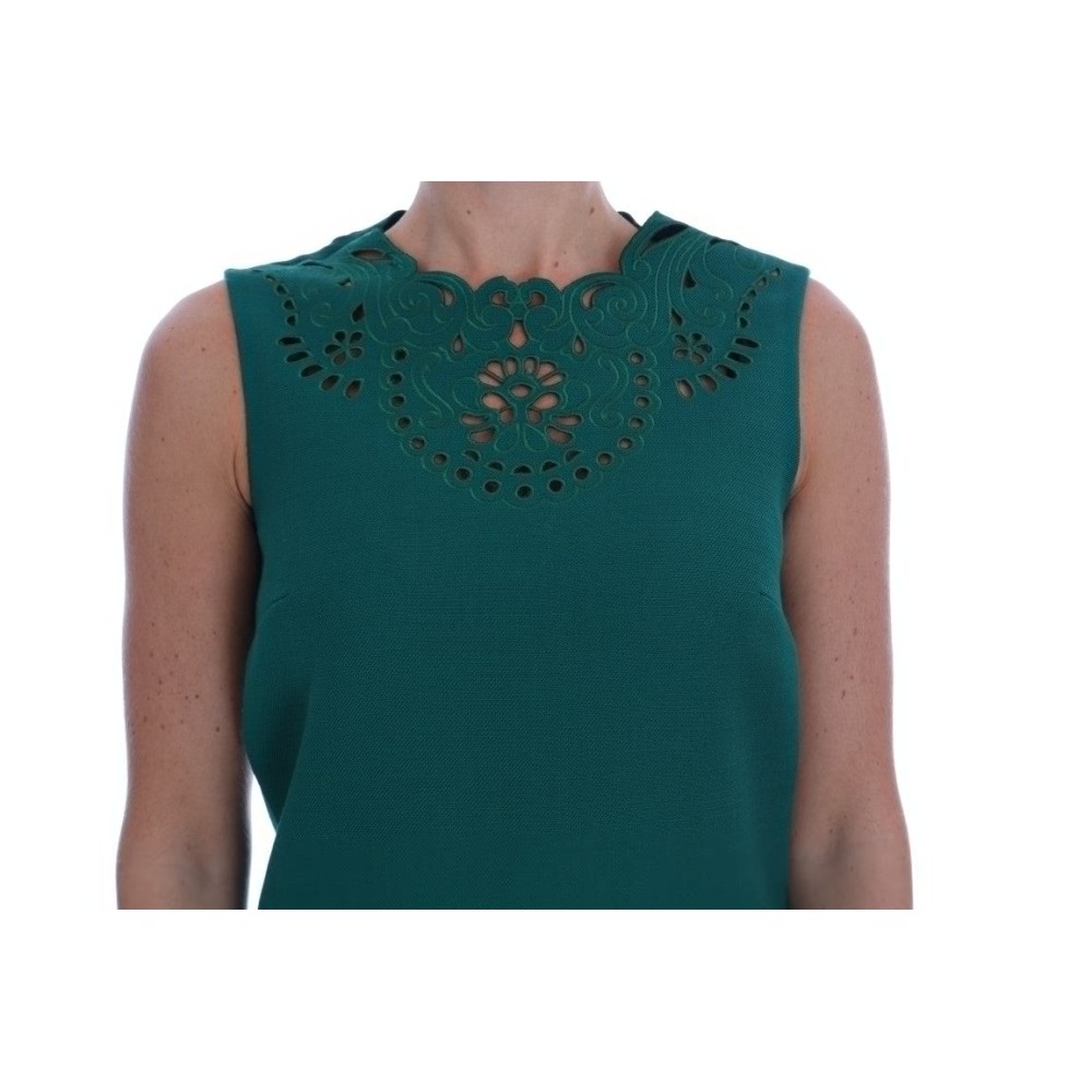 Dolce & Gabbana Elegantes grünes Etuikleid in A-Linie