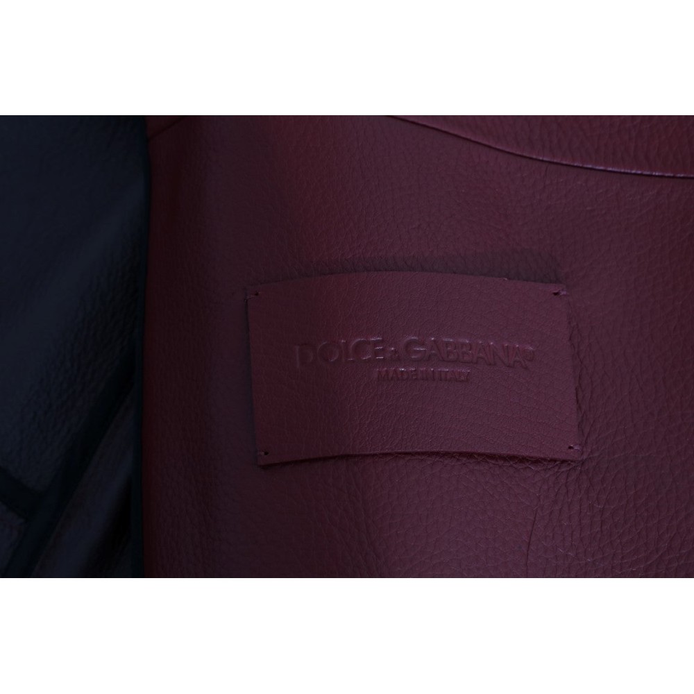 Dolce & Gabbana Strahlend rote Biker-Motorradjacke aus Leder