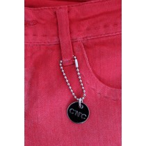 Costume National Strahlend rote superschmale Designerjeans