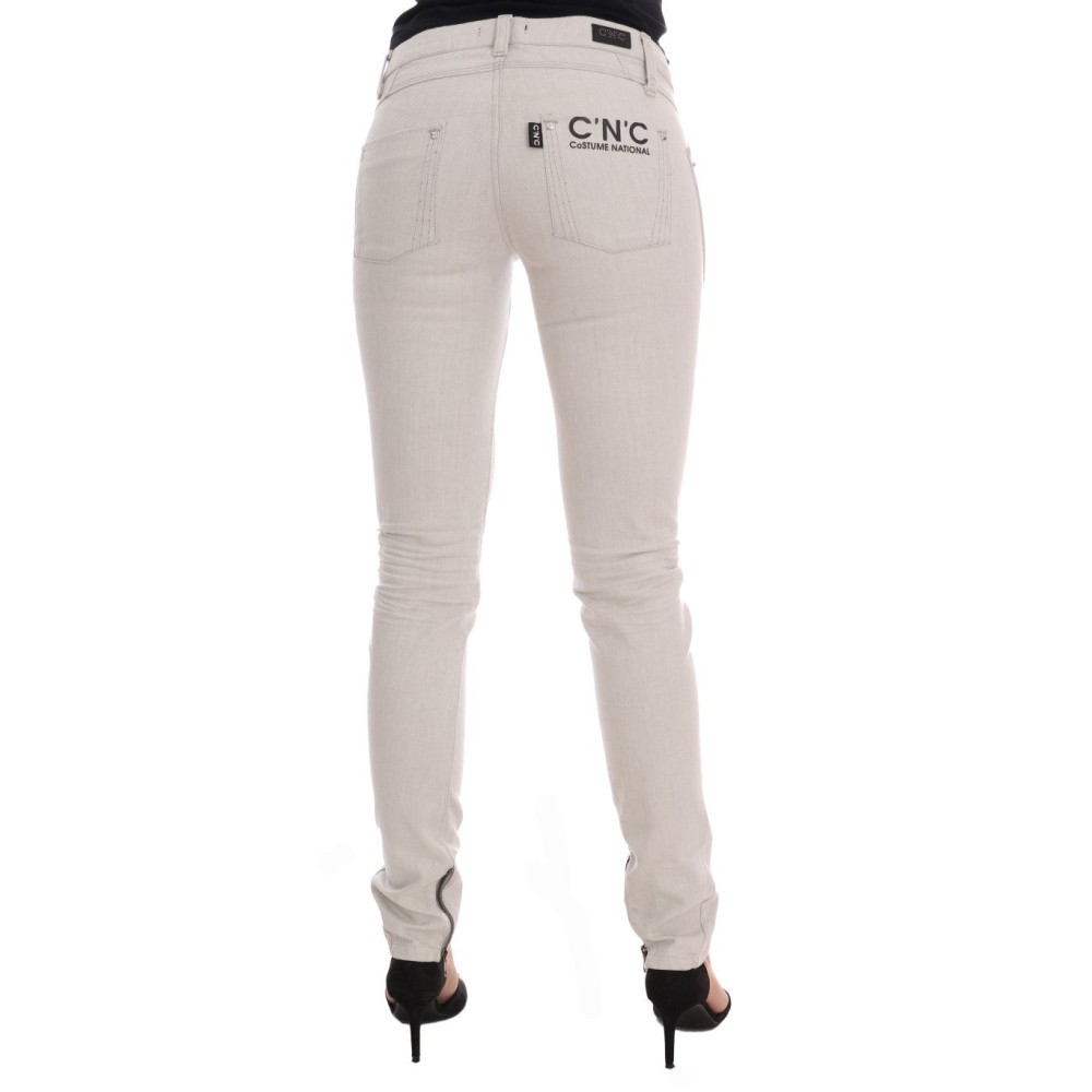 Costume National Schicke weiße Slim-Fit Stretch Jeans