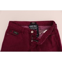 Costume National Glatte rote Straight Fit Luxus Jeans