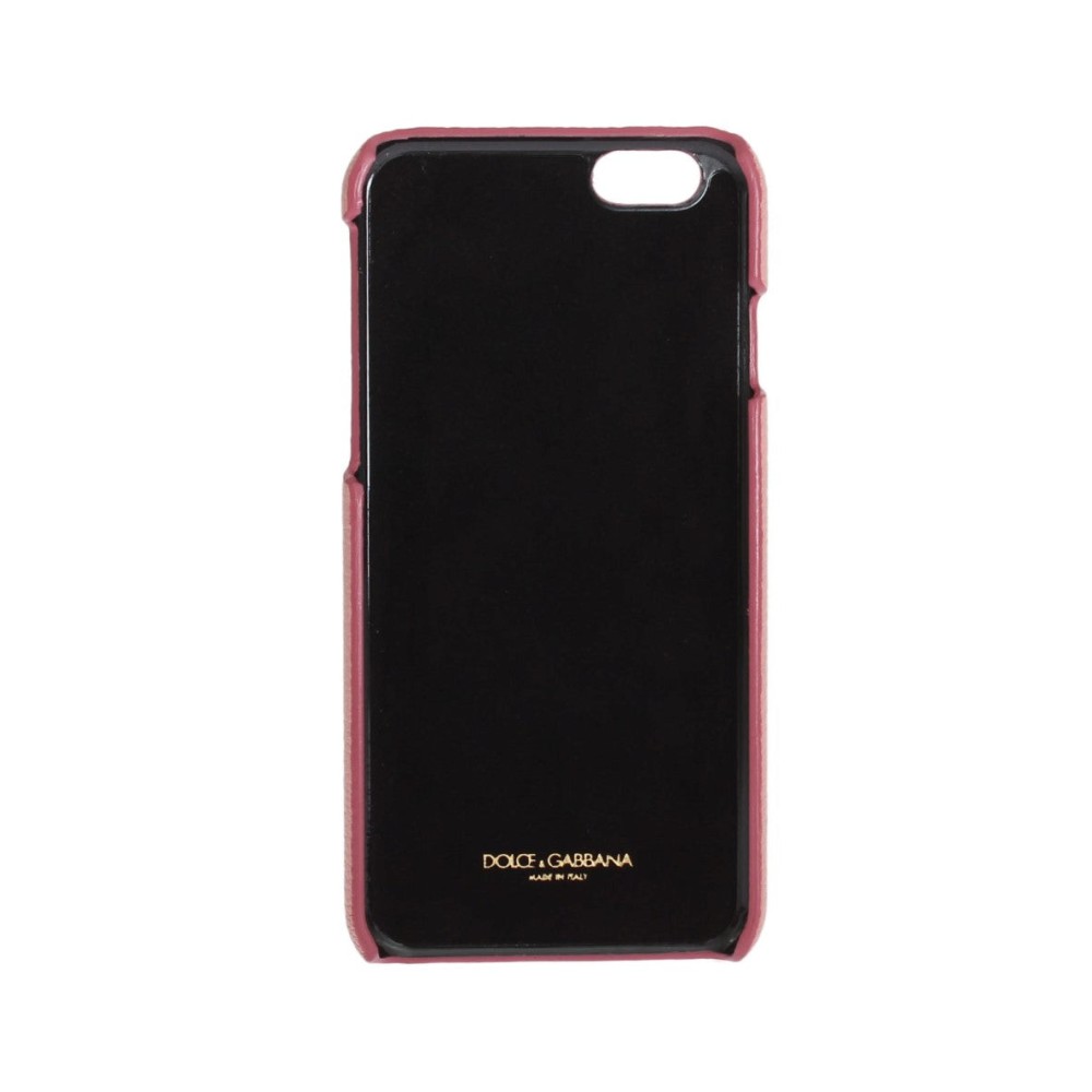 Dolce & Gabbana Schicke rosa Leder-Kristall iPhone Tasche