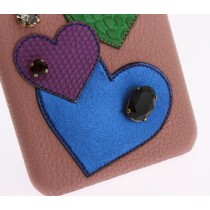 Dolce & Gabbana Schicke rosa Leder-Kristall iPhone Tasche