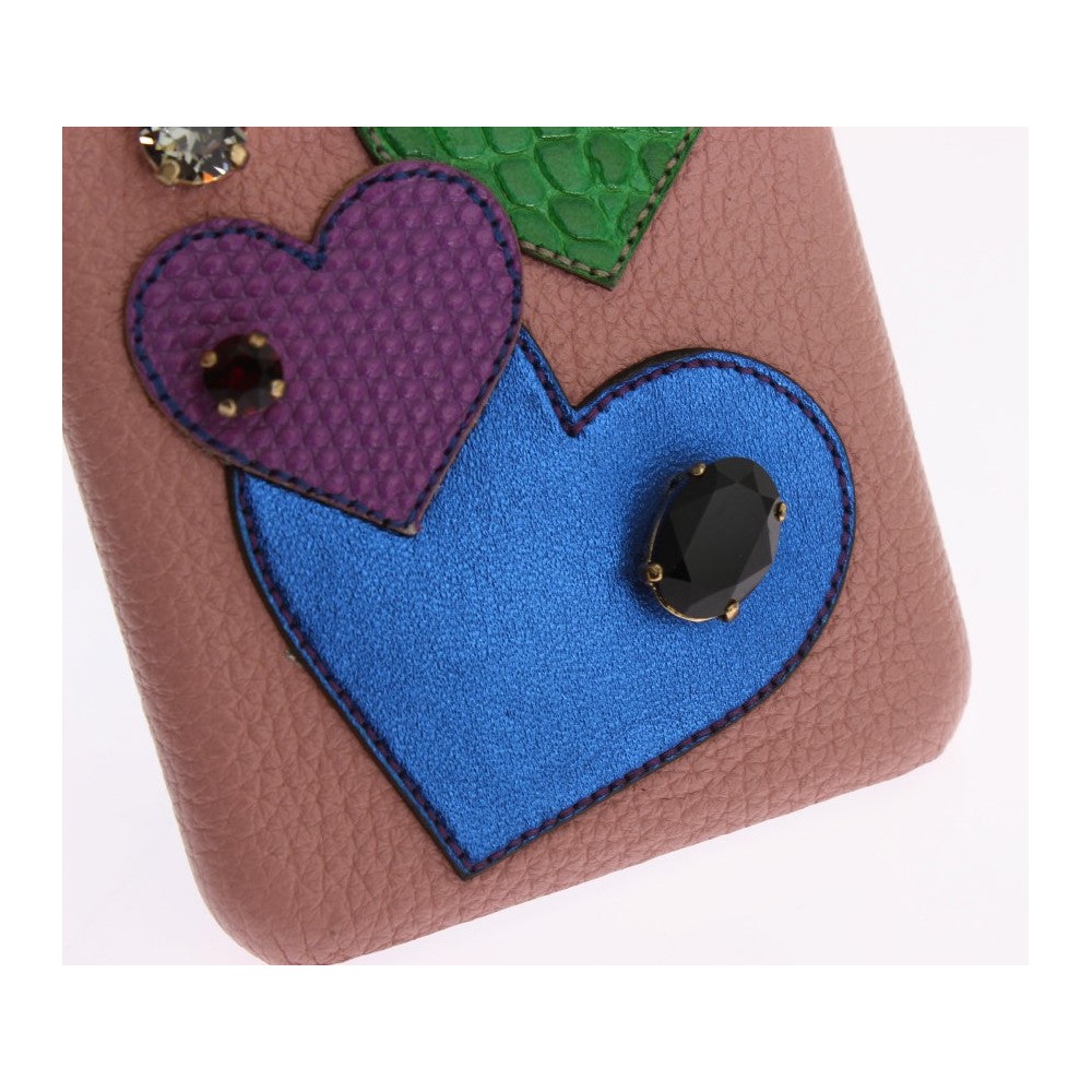 Dolce & Gabbana Schicke rosa Leder-Kristall iPhone Tasche