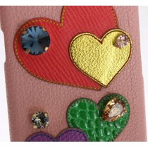 Dolce & Gabbana Schicke rosa Leder-Kristall iPhone Tasche