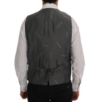 Dolce & Gabbana Elegante Graue Gestreifte Weste Weste
