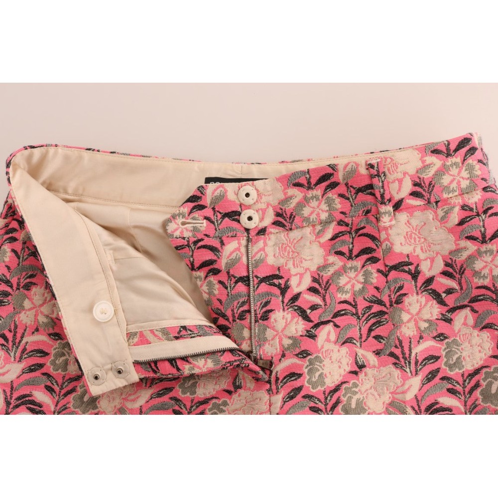 Dolce & Gabbana Elegante Brokat-Hose mit Blumenmuster