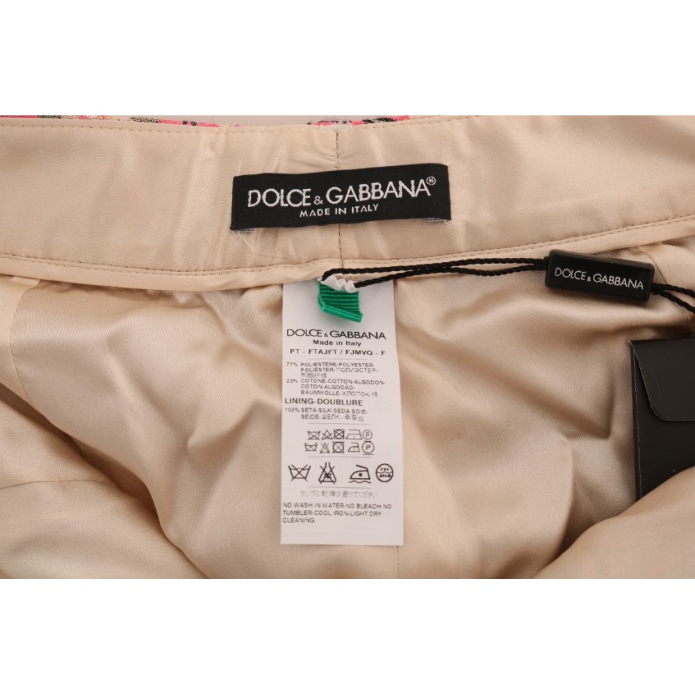 Dolce & Gabbana Elegante Brokat-Hose mit Blumenmuster
