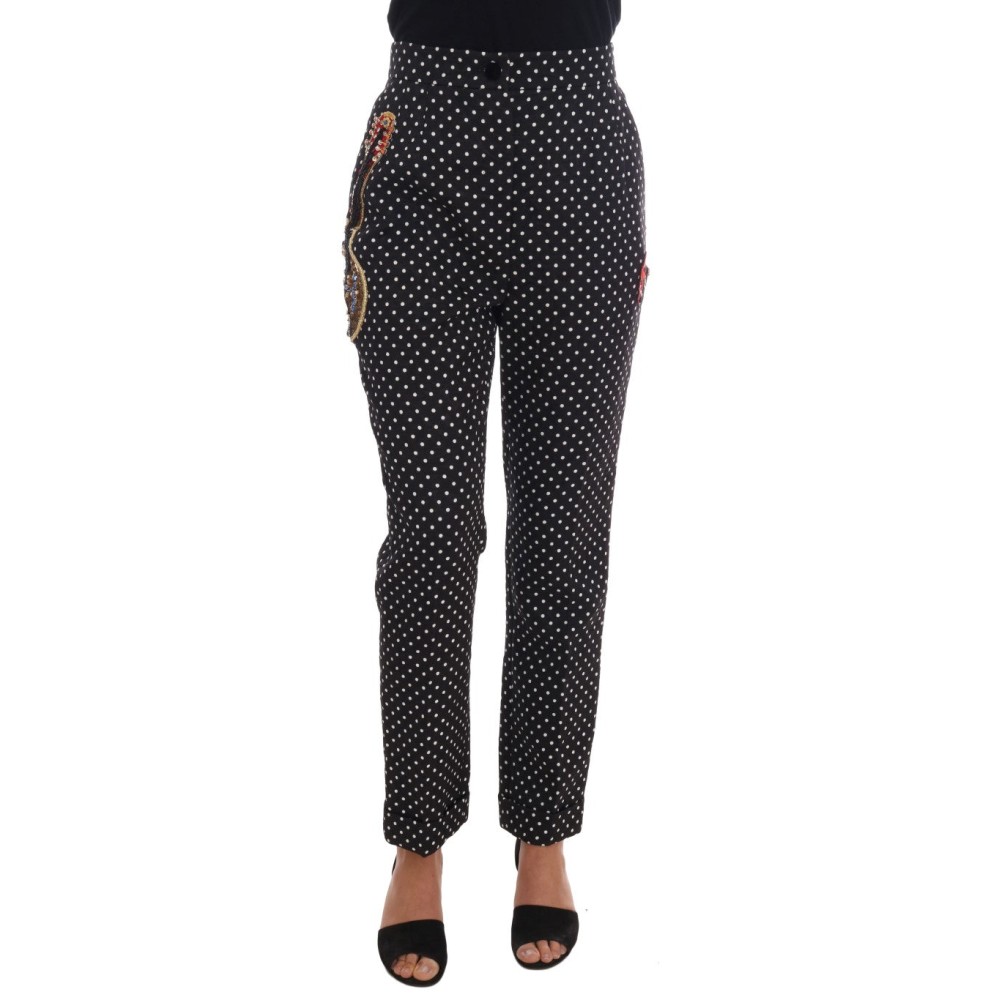 Dolce & Gabbana Elegante Hose mit Polka-Dot-Verzierung