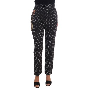 Dolce & Gabbana Elegante Hose mit Polka-Dot-Verzierung