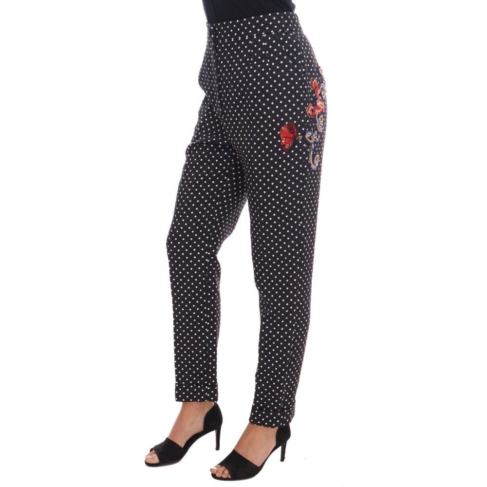 Dolce & Gabbana Elegante Hose mit Polka-Dot-Verzierung