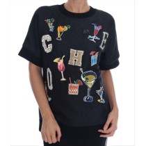 Dolce & Gabbana Schwarzer Pullover mit verzauberten Kristallen