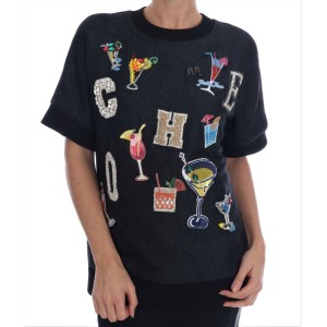 Dolce & Gabbana Schwarzer Pullover mit verzauberten Kristallen