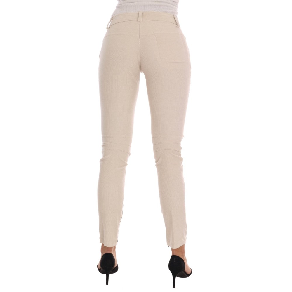 Ermanno Scervino Schicke beigefarbene Kordhosen mit schmaler Passform