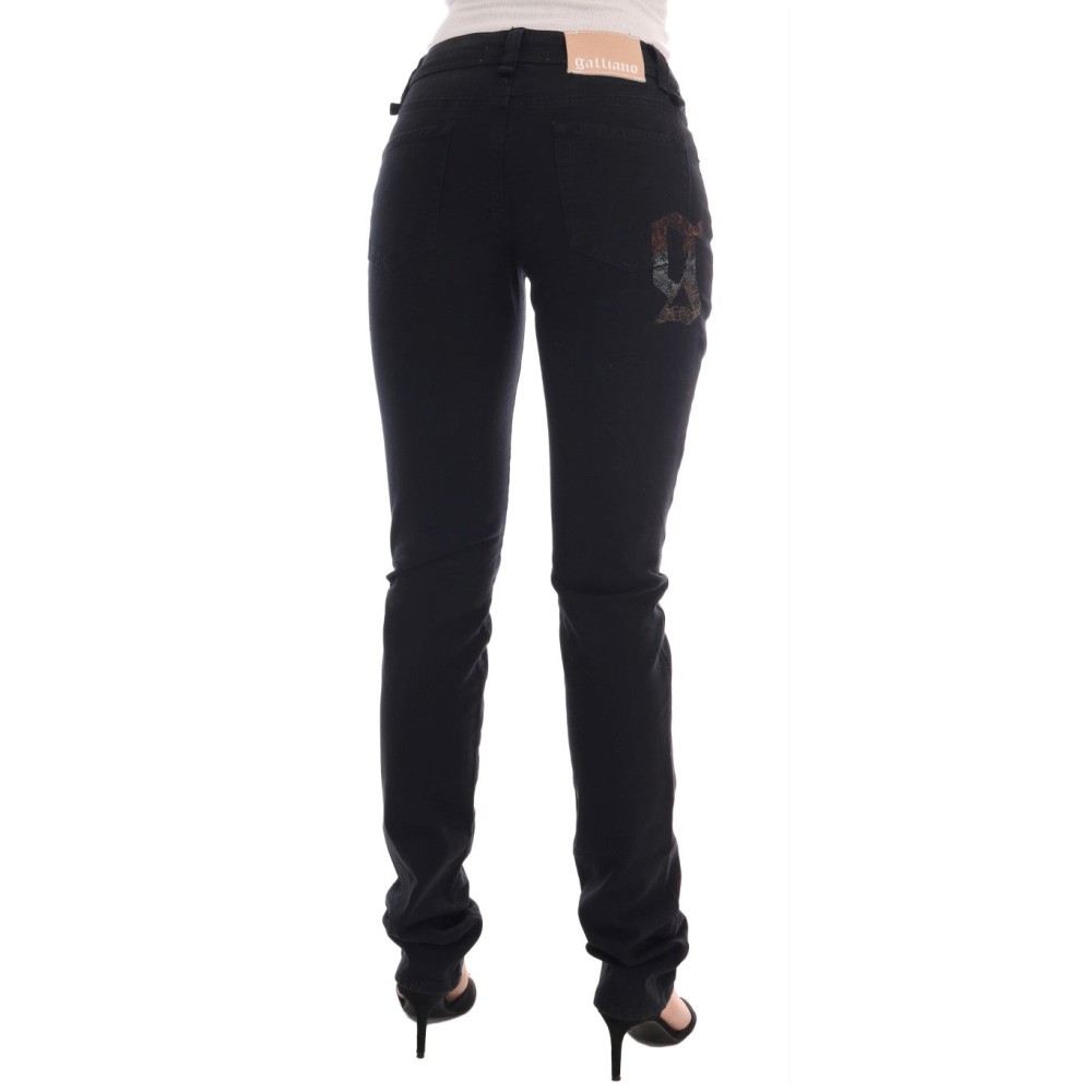 John Galliano Schicke schwarze Regular Fit Denim Jeans