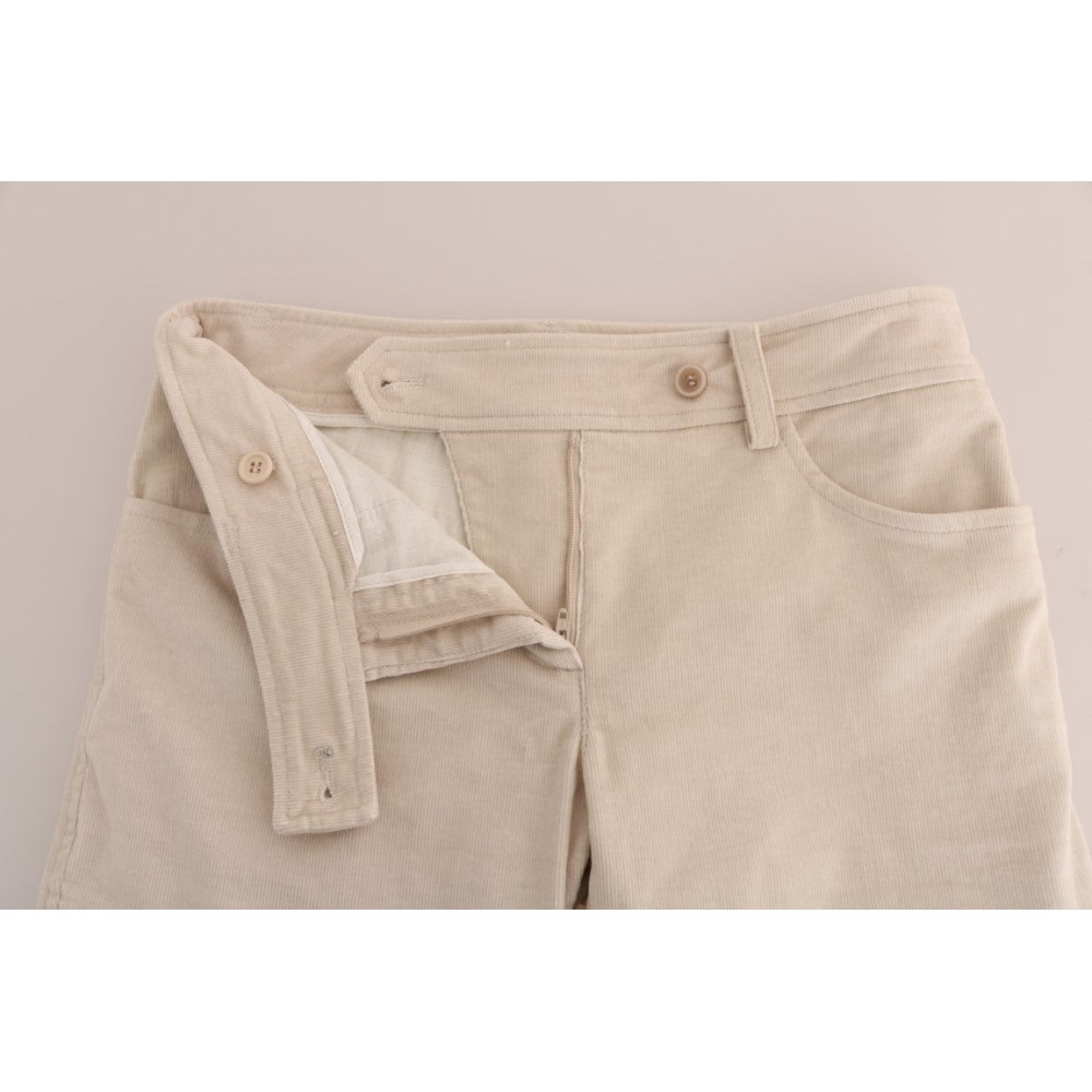 Ermanno Scervino Schicke beigefarbene Kordhosen mit schmaler Passform