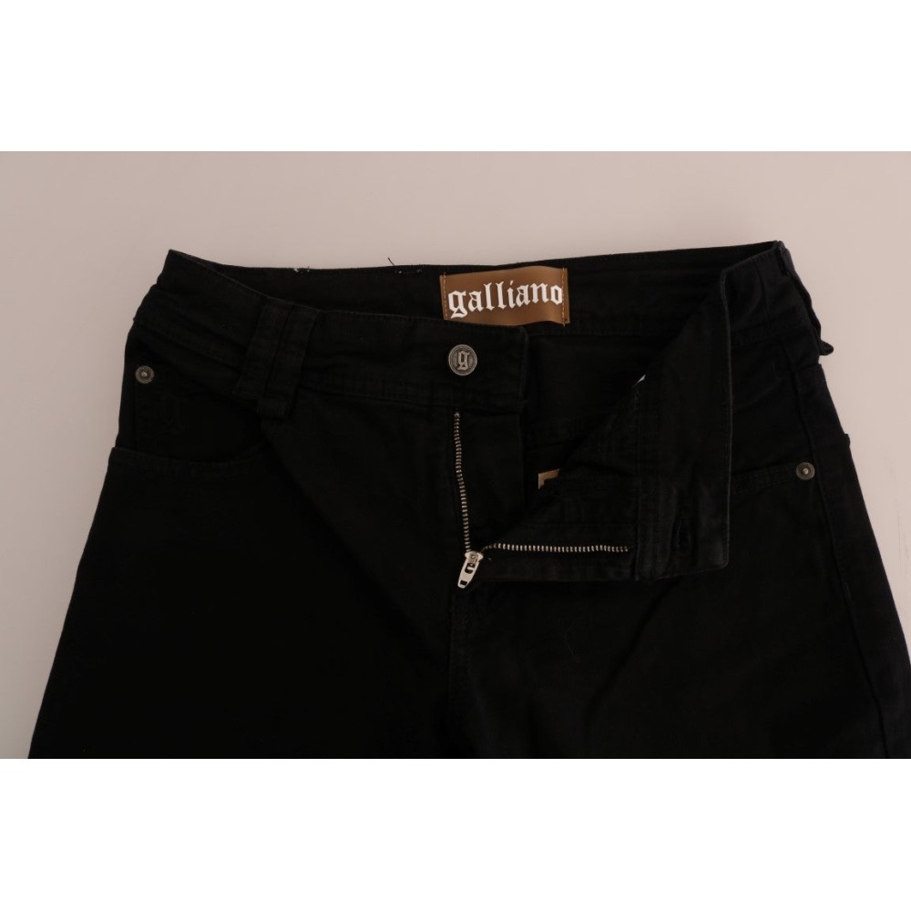 John Galliano Schicke schwarze Regular Fit Denim Jeans