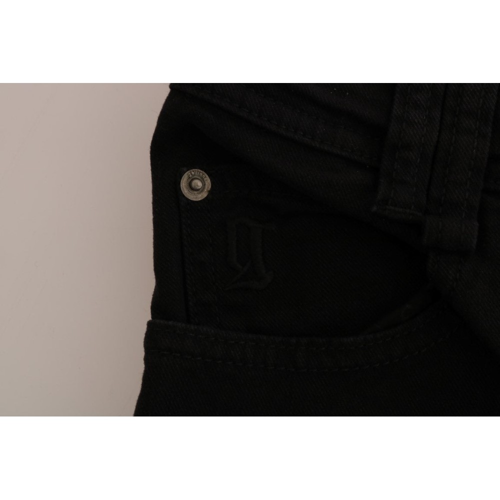 John Galliano Schicke schwarze Regular Fit Denim Jeans