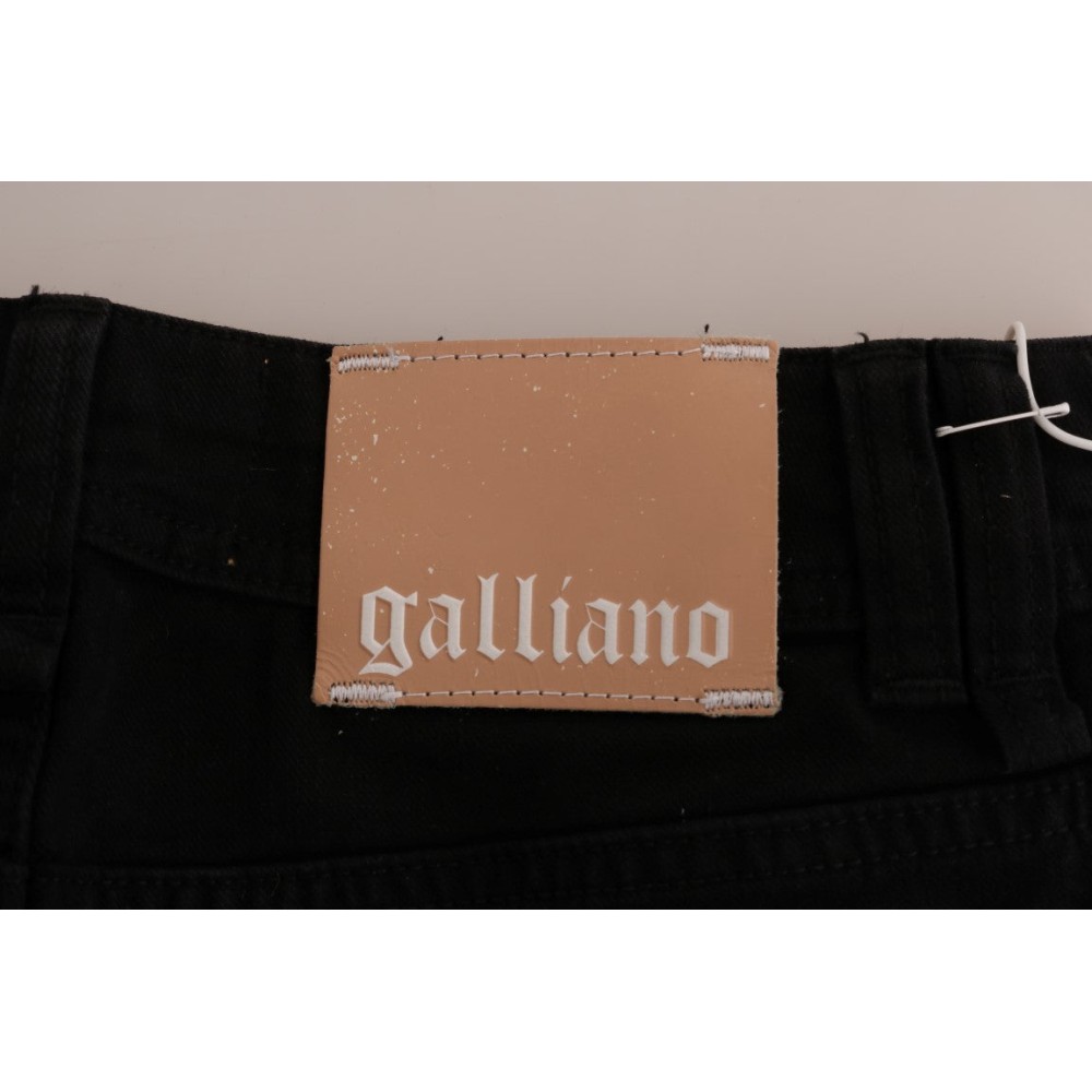 John Galliano Schicke schwarze Regular Fit Denim Jeans