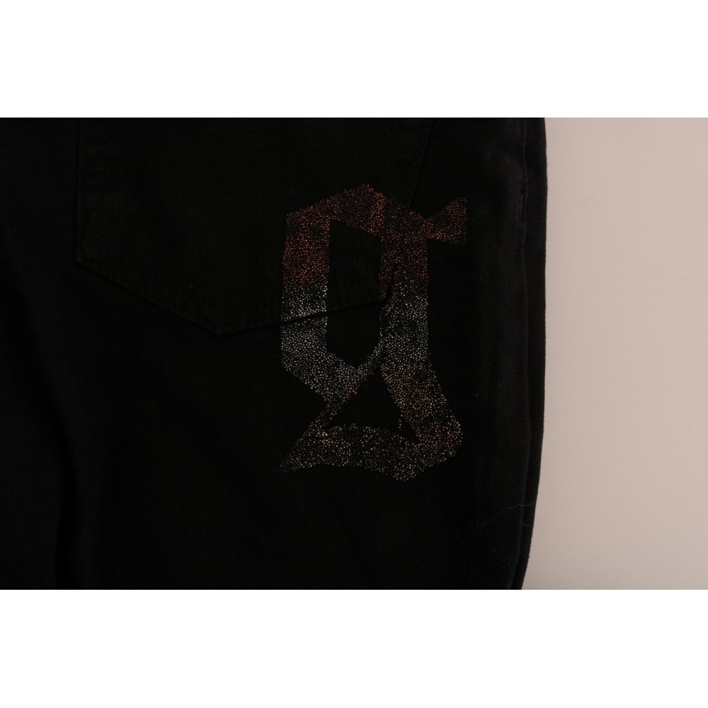 John Galliano Schicke schwarze Regular Fit Denim Jeans